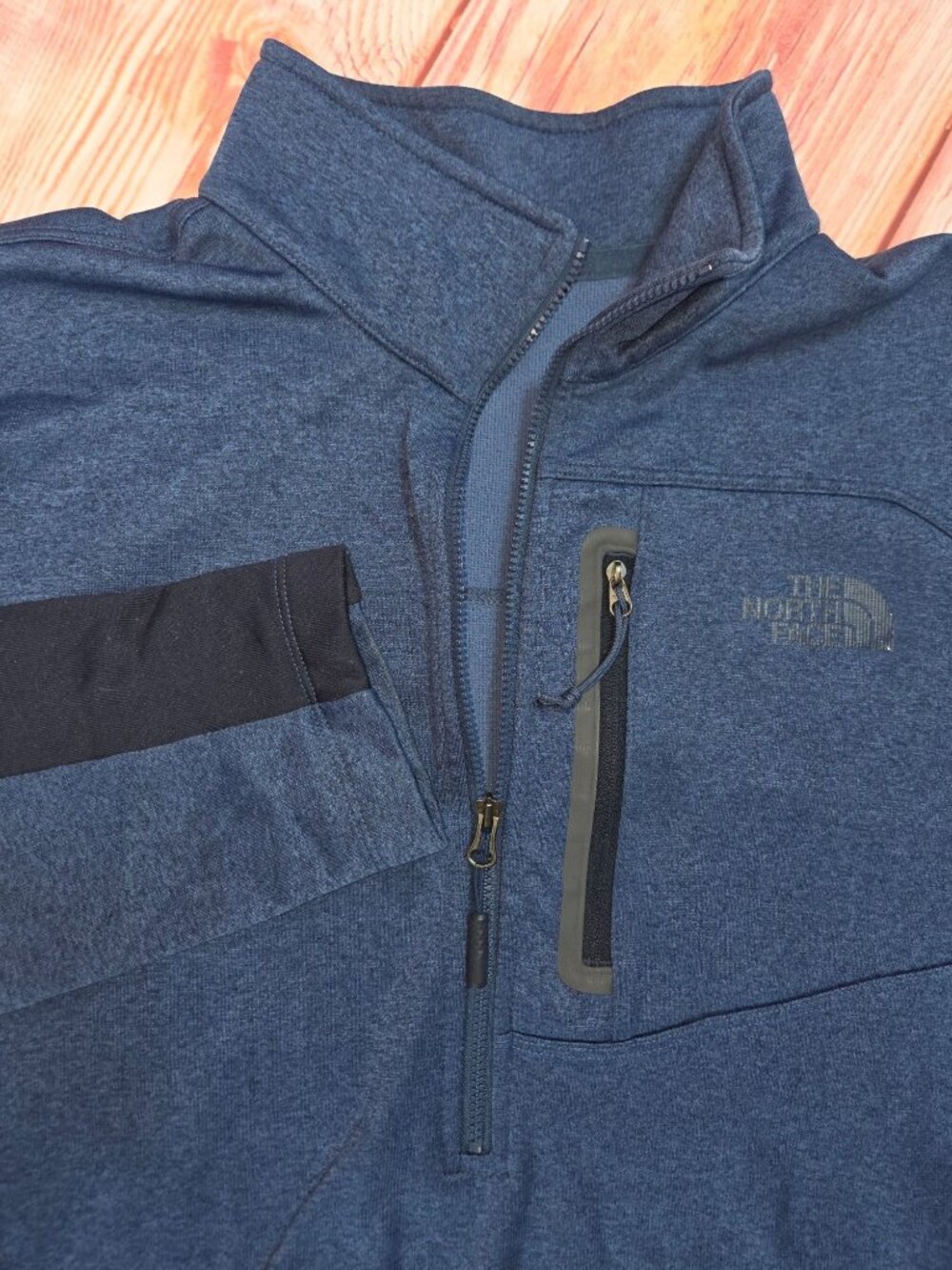 The North Face Blue Quarter-Zip Pullover Jacket Size Large